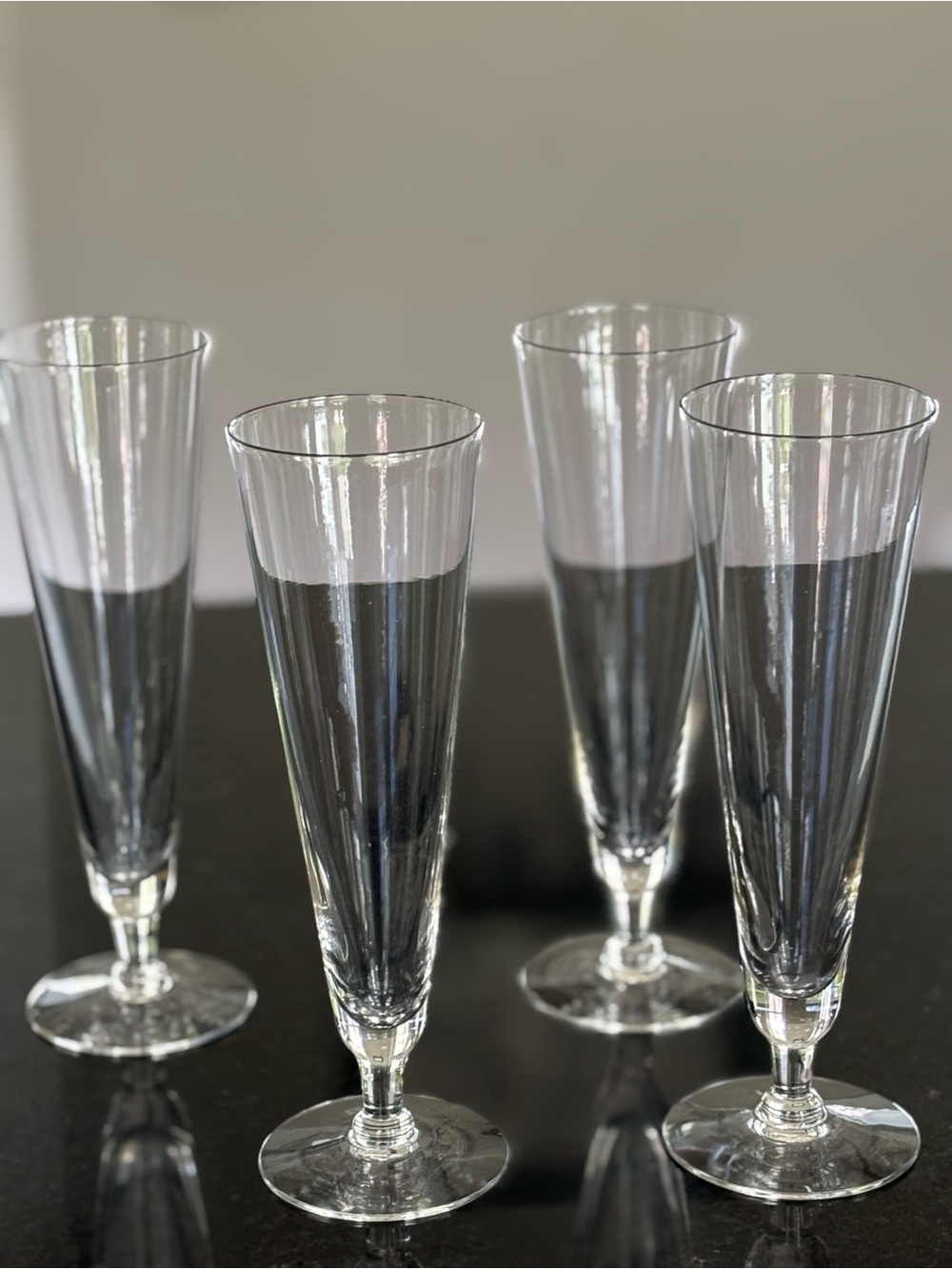 Clear Glass Champagne Flute - Set of 4